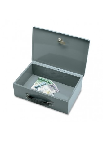Cash box, Steel - Gray - 3.8" Height x 12.8" Width x 8.3" Depth - spr15502